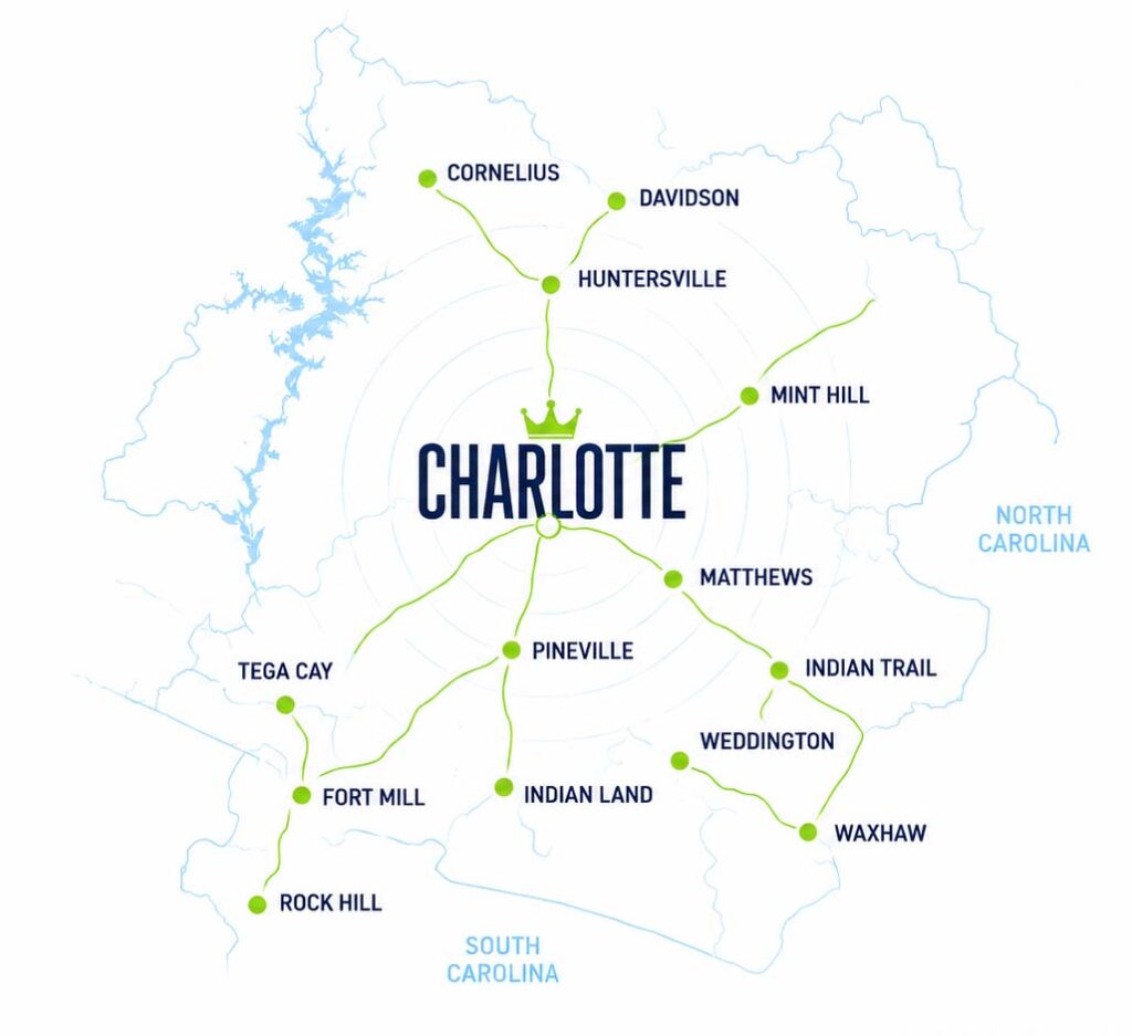 Pressure Washing Service Area - Charlotte, NC & surrounding areas